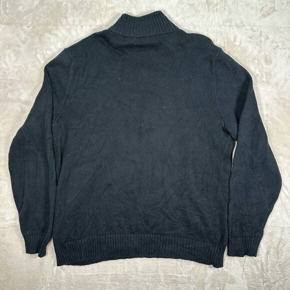 VTG Polo Ralph Lauren 1/4 Zip Knit Sweater Pullover Black Men’s Size XL Cotton - Picture 6 of 8